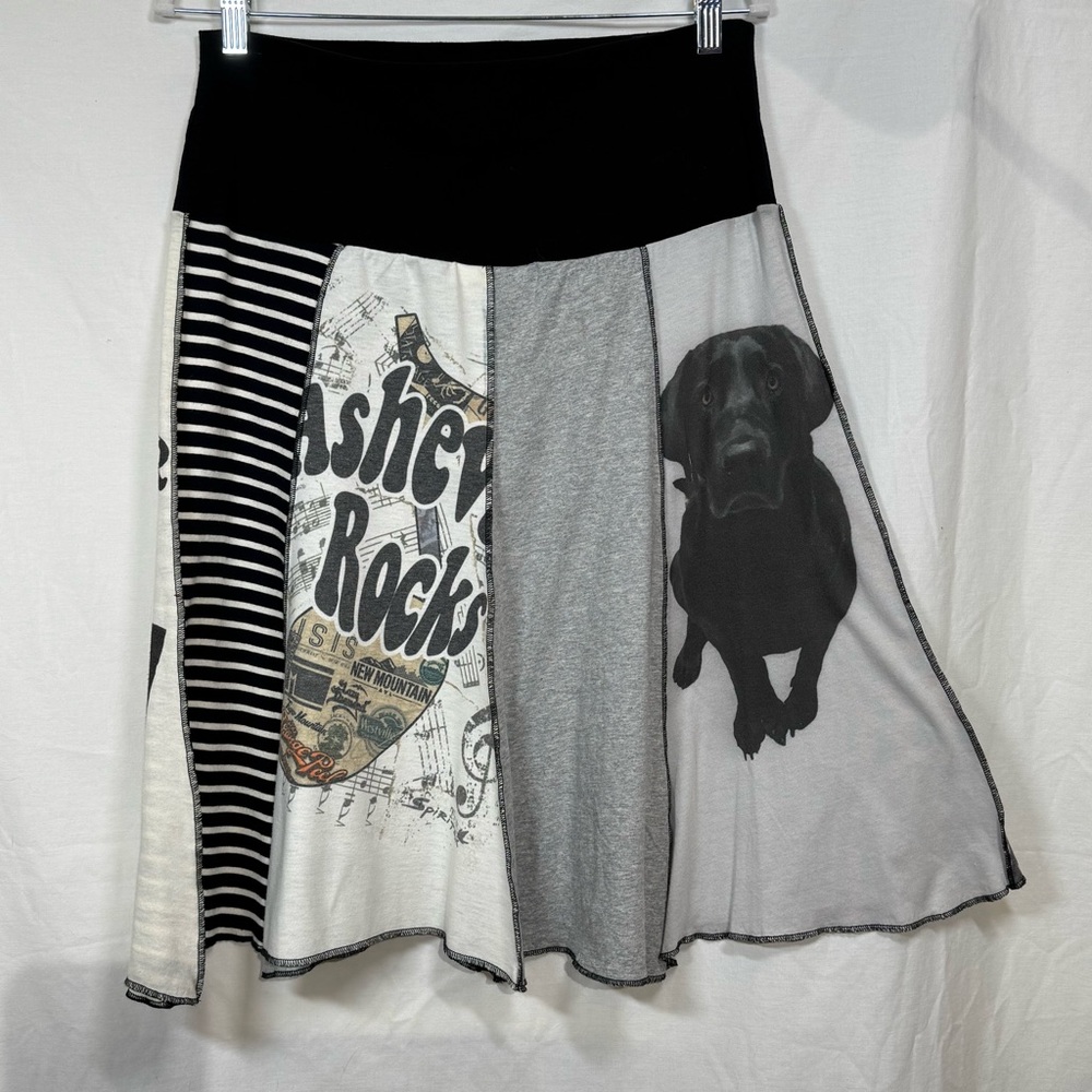 Boutique USA made, Spiritex Upcycled Gypsy Graphic Cotton Skirt Sz XL